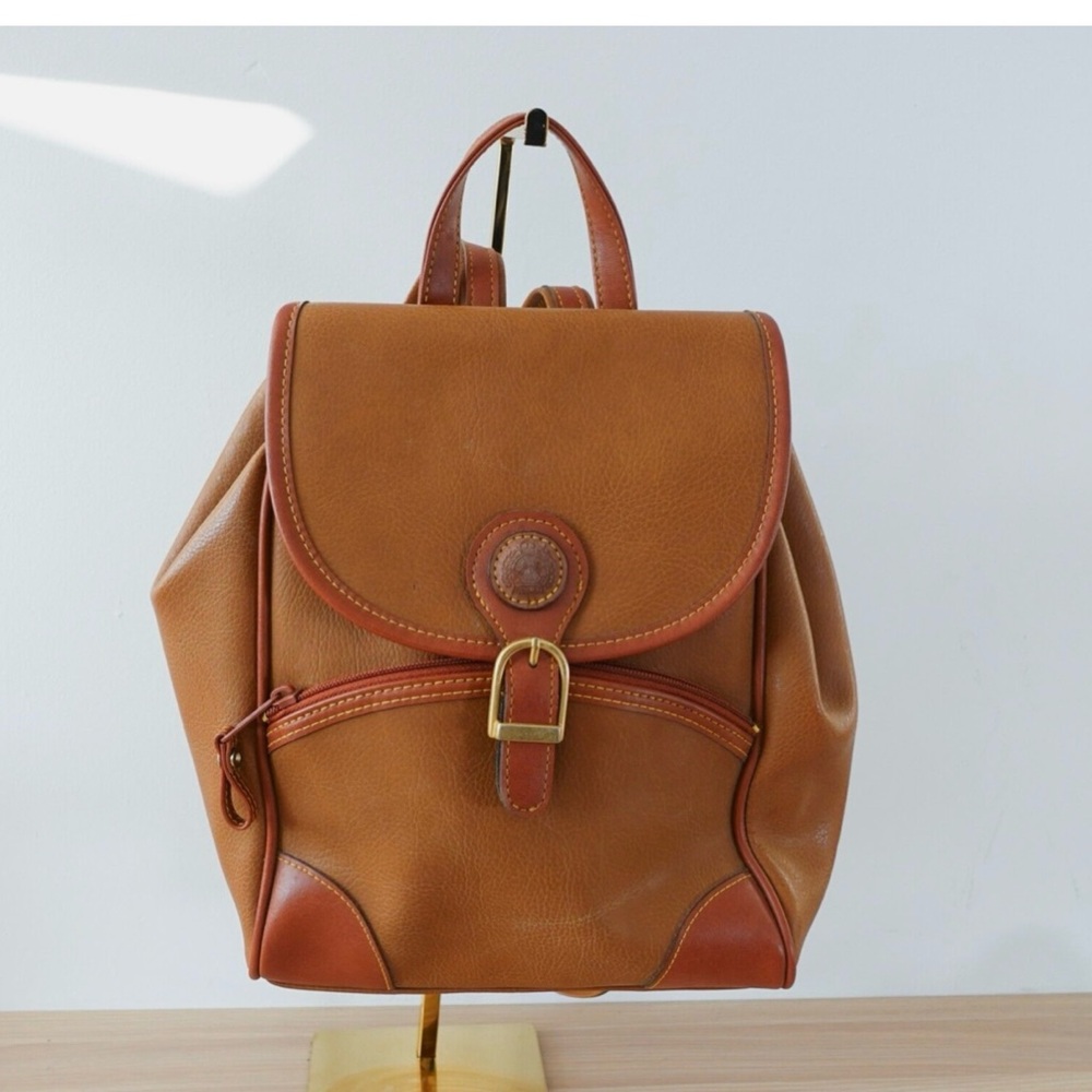 Womens Bag Leather Brown Backpack School Elegant Casual Buckle Italian VIA MODA